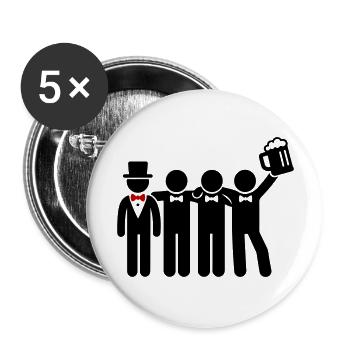 Groom Bachelor Party Crew Jga - Buttons large 2.2''/56 mm (5-pack) - white - Front