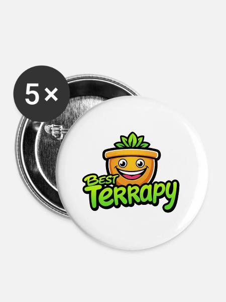Best Terrapy - Buttons groß 56 mm (5er Pack) - Weiß