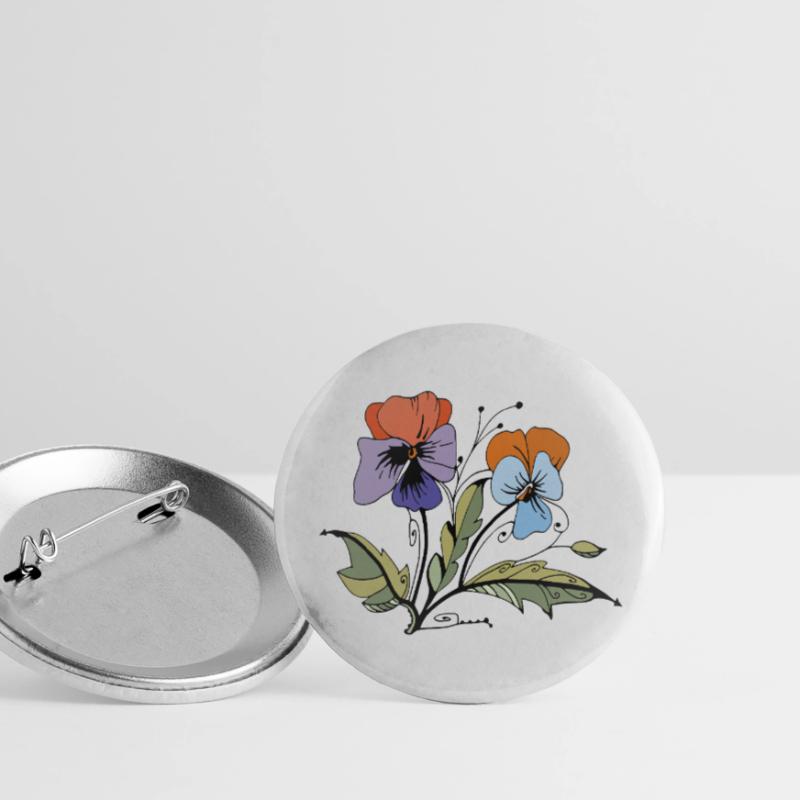 Fleur Lot de 5 grands badges (56 mm)
