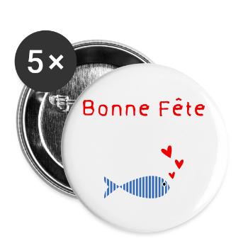 MUTTERTAG. SCHÖNEN MUTTERTAG. MAMA - Buttons groß 56 mm (5er Pack) - Weiß - Vorne