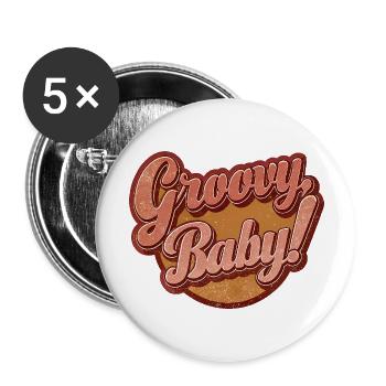 Groovy Baby - Buttons large 2.2''/56 mm (5-pack) - white - Front