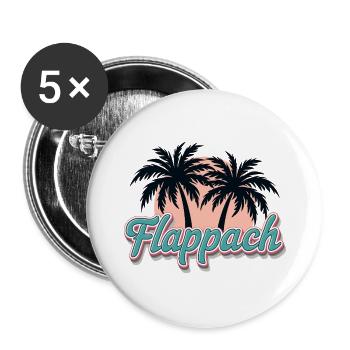 Flappach Ravensburg Palmen - Buttons groß 56 mm (5er Pack) - Weiß - Vorne