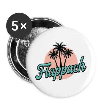 Flappach Ravensburg Palmen - Buttons groß 56 mm (5er Pack) - Weiß - Vorne