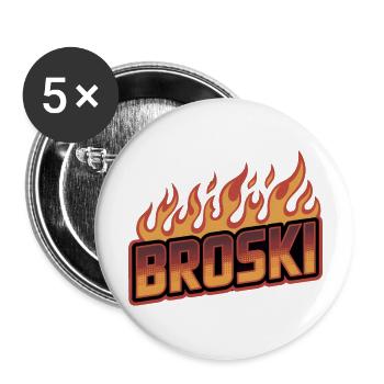 Broski - Bro Memes - Buttons large 2.2''/56 mm (5-pack) - white - Front
