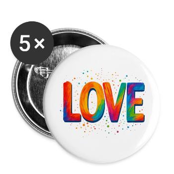 AMOUR - Lot de 5 grands badges (56 mm) - blanc - Devant