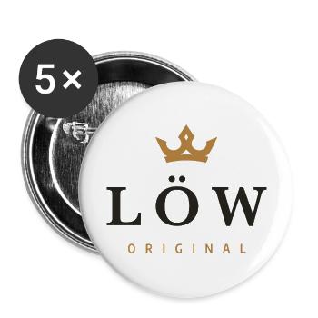 Logo original de la famille Löw - Lot de 5 grands badges (56 mm) - blanc - Devant