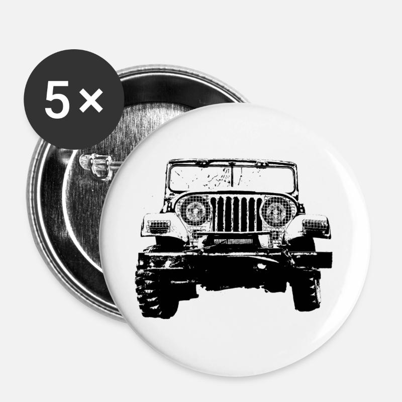 Jeep - Buttons groß 56 mm (5er Pack) - Weiß