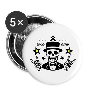 Marié Squelette Jga - Lot de 5 grands badges (56 mm) - blanc - Devant