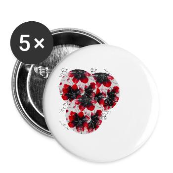 „Zeitlose Eleganz- handgemalt von Martina Eßer - Buttons groß 56 mm (5er Pack) - Weiß - Vorne