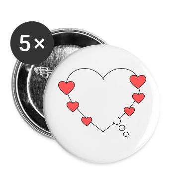 Thought bubble with heart - Buttons large 2.2''/56 mm (5-pack) - white - Front