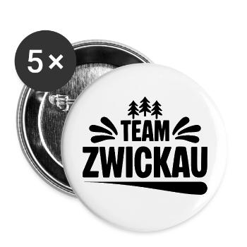 Team Zwickau - Buttons groß 56 mm (5er Pack) - Weiß - Vorne