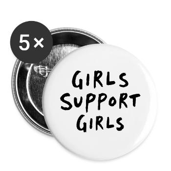 Girls Support Girls Friendship - Buttons large 2.2''/56 mm (5-pack) - white - Front