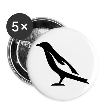 Brennender Vogel | Burning Bird Silhouette - Buttons groß 56 mm (5er Pack) - Weiß - Vorne