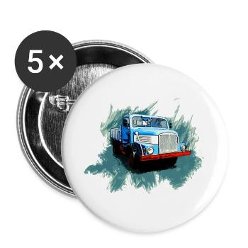 Ostkraft auf Rädern - Buttons groß 56 mm (5er Pack) - Weiß - Vorne