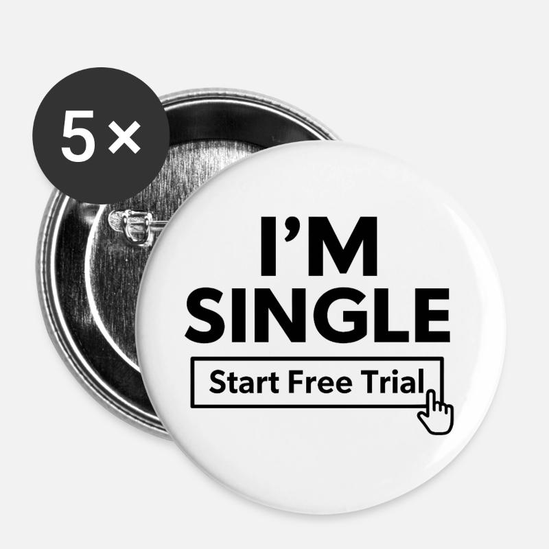 Start Free Trial Button Design - Buttons large 2.2''/56 mm (5-pack) - white