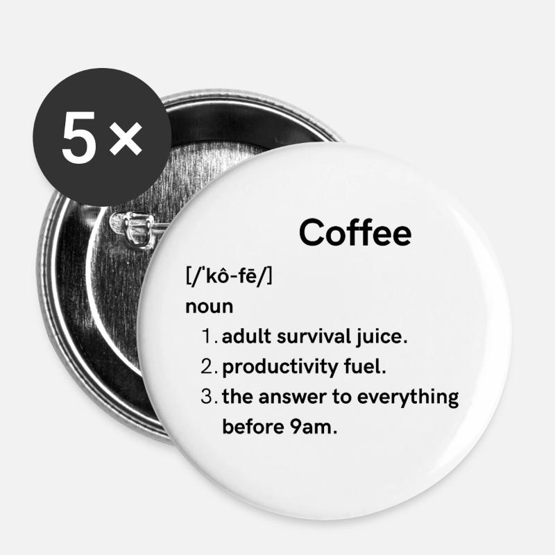 coffee - Buttons large 2.2''/56 mm (5-pack) - white