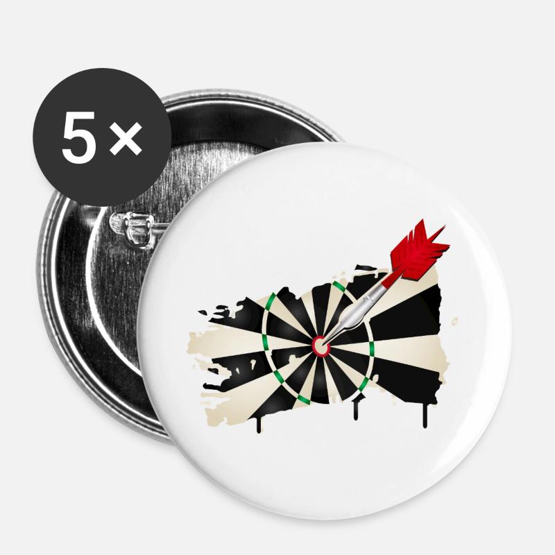 Graffiti style dartboard with hit - Buttons large 2.2''/56 mm (5-pack) - white