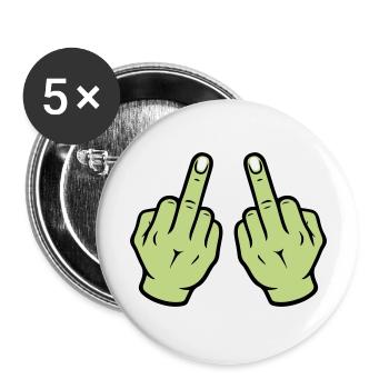 Middle Finger Hand - Buttons large 2.2''/56 mm (5-pack) - white - Front
