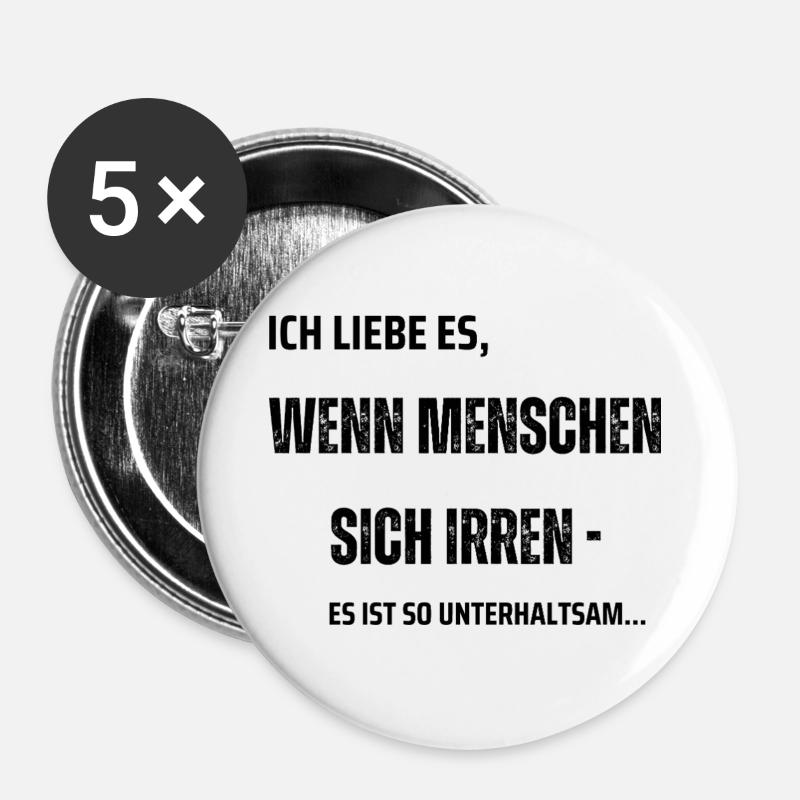 Menschen irren sich - Buttons groß 56 mm (5er Pack) - Weiß