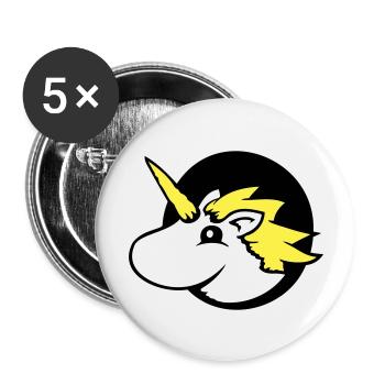 Licorne trou page drôle mignon dessin animé - Lot de 5 grands badges (56 mm) - blanc - Devant