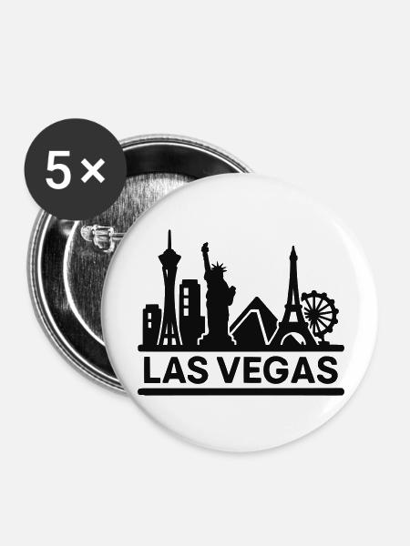 las vegas - Buttons groß 56 mm (5er Pack) - Weiß