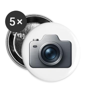 Foto Kamera 3D Icon - Buttons groß 56 mm (5er Pack) - Weiß - Vorne