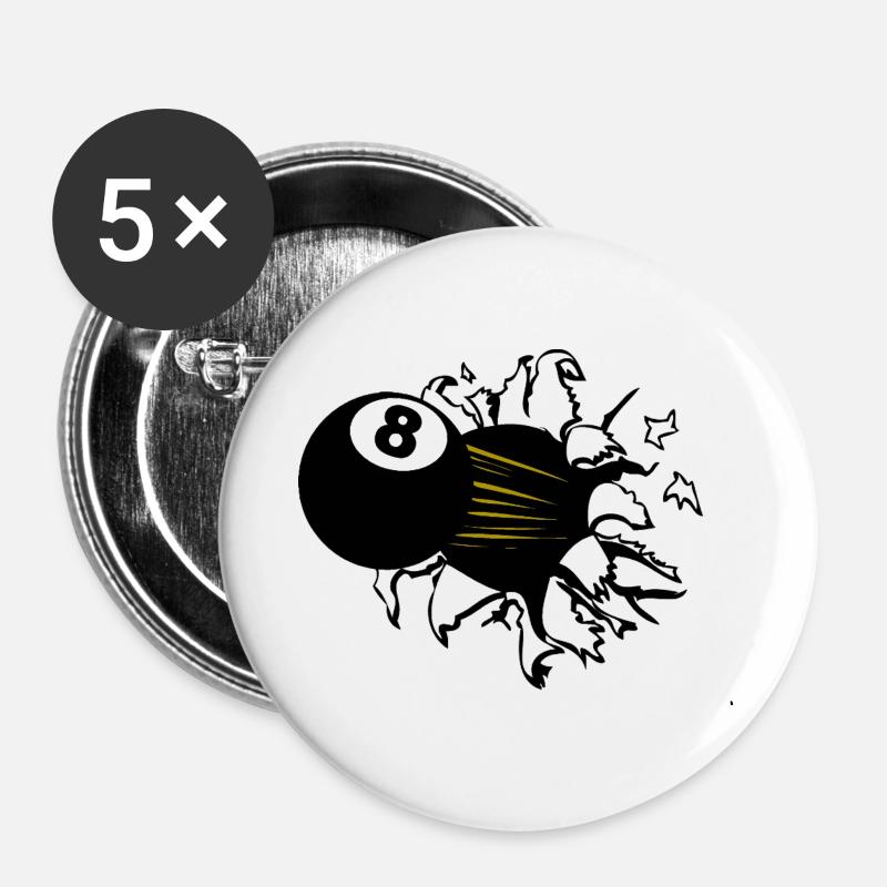 8-Ball Goldtail - Buttons large 2.2''/56 mm (5-pack) - white