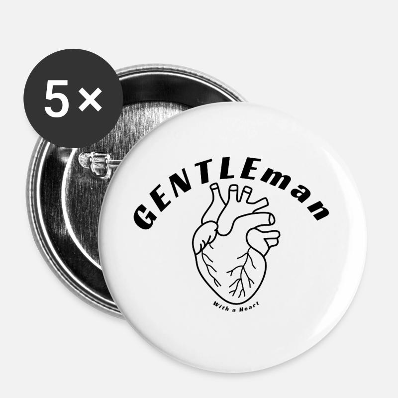 Heart - Buttons large 2.2''/56 mm (5-pack) - white