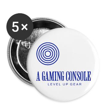 Équipement de console de jeu – Level Up Adventure - Lot de 5 grands badges (56 mm) - blanc - Devant