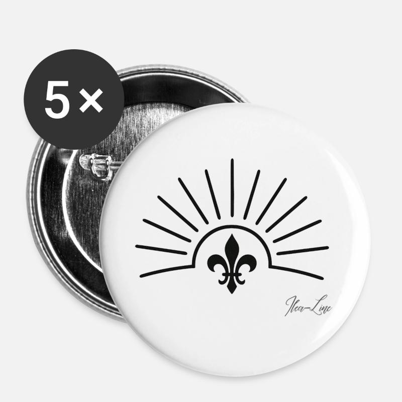 Ligne Ilea - Lot de 5 grands badges (56 mm) - blanc