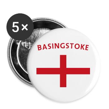 Basingstoke Emblem Retro Abzeichen - Buttons groß 56 mm (5er Pack) - Weiß - Vorne