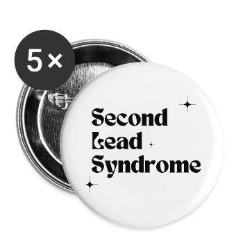 Zweites Lead-Syndrom Minimalistisches Design - Buttons groß 56 mm (5er Pack) - Weiß - Vorne