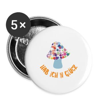 Lucky Guy Autumn Luck Mushroom Cool Sayings Blobs - Buttons large 2.2''/56 mm (5-pack) - white - Front