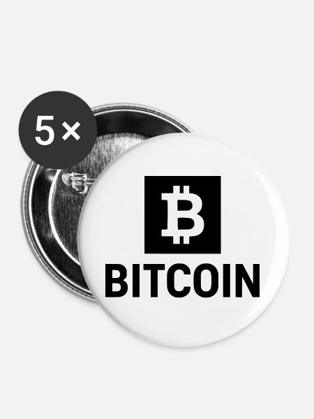 Bitcoin B - Buttons groß 56 mm (5er Pack) - Weiß