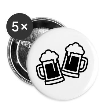 Beer Mug Beer Beer Glass - Buttons large 2.2''/56 mm (5-pack) - white - Front