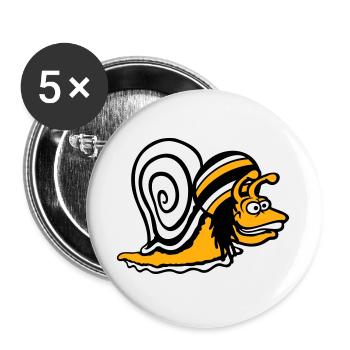 snail reggae music rasta hair hat Jamaica - Buttons large 2.2''/56 mm (5-pack) - white - Front