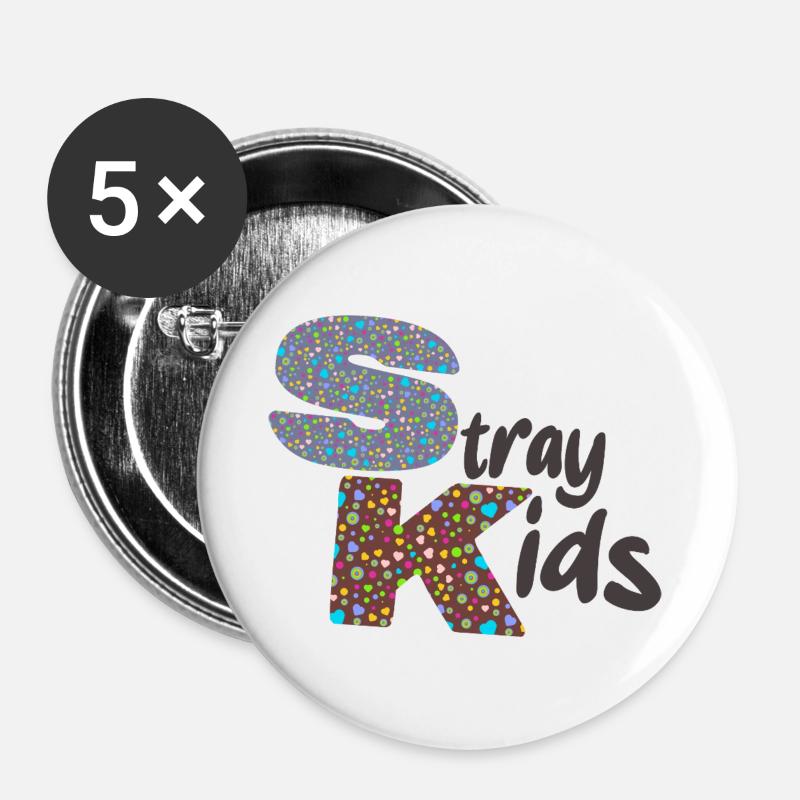 Streunende kinder text  - Buttons groß 56 mm (5er Pack) - Weiß