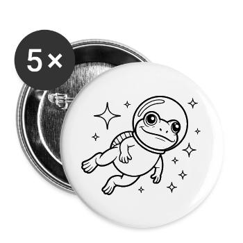 Frog in Space - Cool Astonomy Logo - Buttons large 2.2''/56 mm (5-pack) - white - Front
