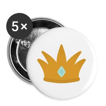 Couronne élégante avec accent de bijoux - Lot de 5 grands badges (56 mm) - blanc - Devant