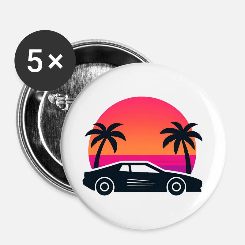 Vize-Stadt - Buttons groß 56 mm (5er Pack) - Weiß