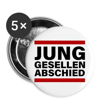 Junggesellen Abschied Jga - Buttons groß 56 mm (5er Pack) - Weiß - Vorne