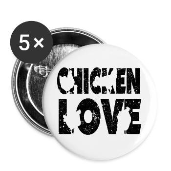 Chicken Love Graffiti Design - Buttons large 2.2''/56 mm (5-pack) - white - Front