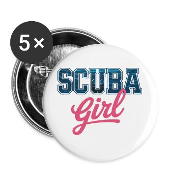 Scuba Girl Diving Design - Buttons large 2.2''/56 mm (5-pack) - white - Front