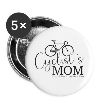 Mutter der Radfahrer - Buttons groß 56 mm (5er Pack) - Weiß - Vorne
