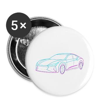 Neon Artform Auto - Buttons groß 56 mm (5er Pack) - Weiß - Vorne