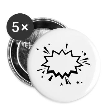Comic Bang - Buttons large 2.2''/56 mm (5-pack) - white - Front