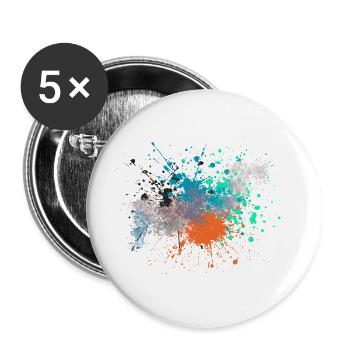 Explosion de couleurs Design inspiré de l’art - Lot de 5 grands badges (56 mm) - blanc - Devant