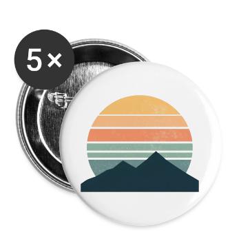 Minimalist mountain sunset - Buttons large 2.2''/56 mm (5-pack) - white - Front