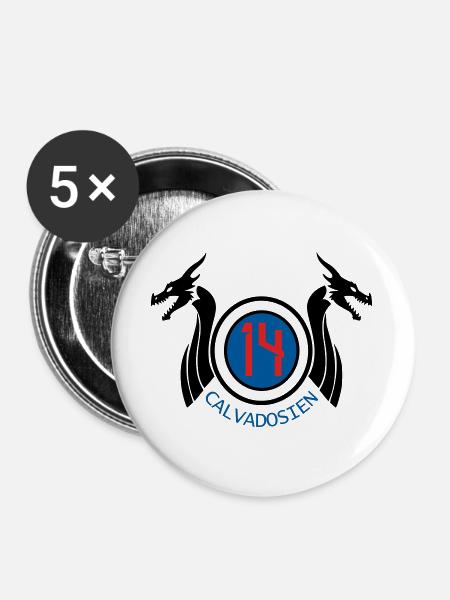 14 Calvadosium - Buttons groß 56 mm (5er Pack) - Weiß