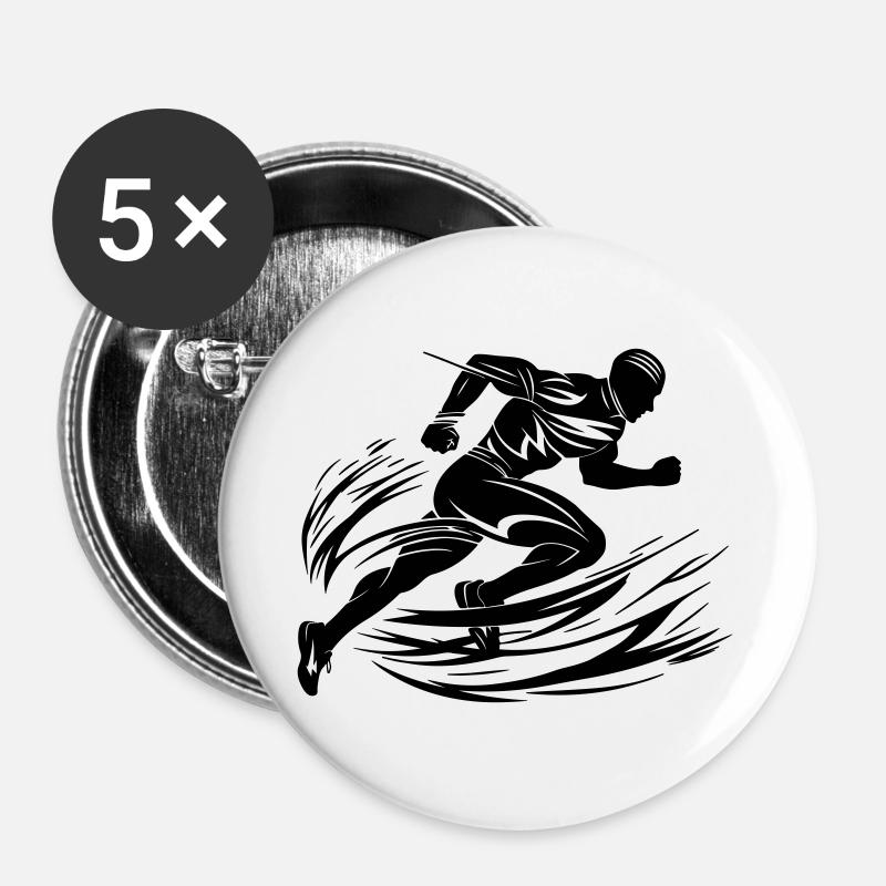 Sprinter in Motion - Buttons large 2.2''/56 mm (5-pack) - white